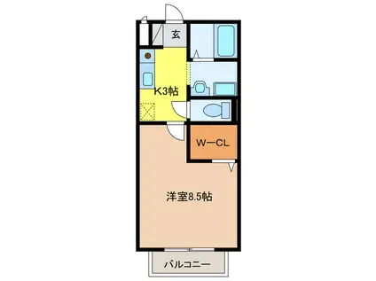 セジュール望(1K/2階)の間取り写真