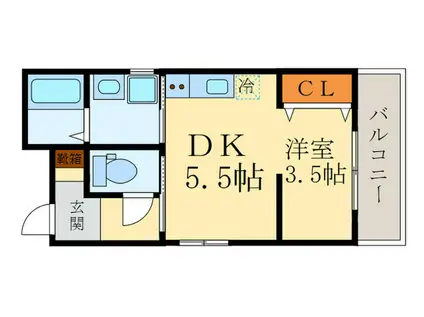 TOTHY丸太町(1DK/3階)の間取り写真