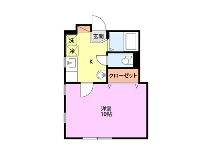 HILLS TOYANO(1K/1階)の間取り写真