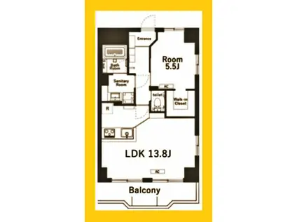 ベルヴィアージナカヤマ(1LDK/6階)の間取り写真