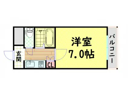 シャルマンJS(1K/7階)の間取り写真