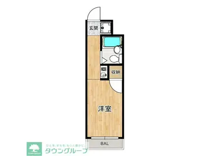 福田マンション(ワンルーム/1階)の間取り写真