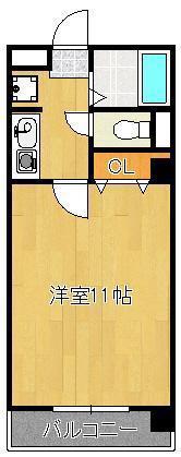 アベニュー医大前(1K/2階)の間取り写真