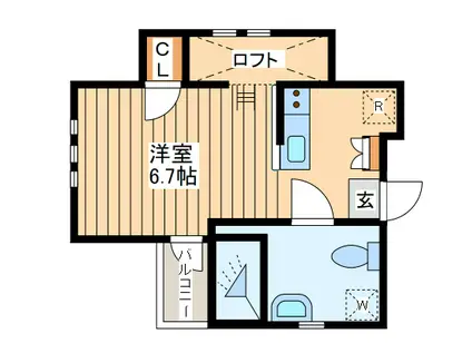 エーレガート吉野町(1K/2階)の間取り写真