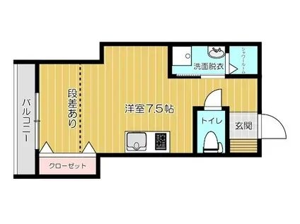 ニューライフ赤坂(ワンルーム/2階)の間取り写真