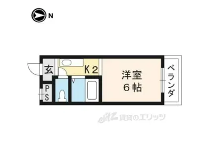 ミリオスポット(1K/2階)の間取り写真