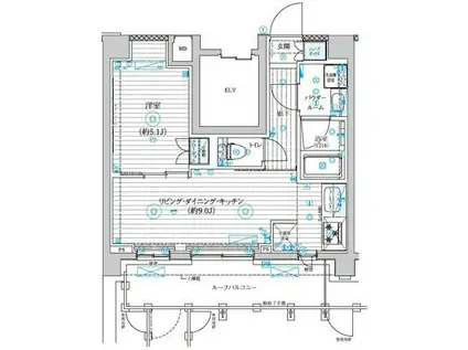 GENOVIA世田谷砧II(1LDK/4階)の間取り写真