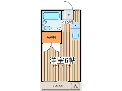マイルーム多摩(1K/3階)の間取り写真