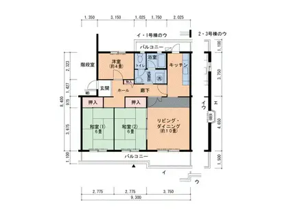 あかしあ台ハイツ(3LDK/5階)の間取り写真