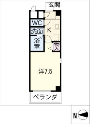 雪見ハイツ(1K/3階)の間取り写真