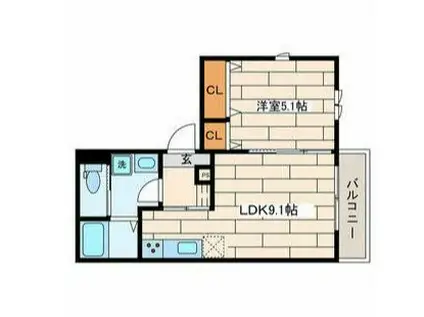 MAISON DE SANTE MAISON DE SANTE(1LDK/2階)の間取り写真