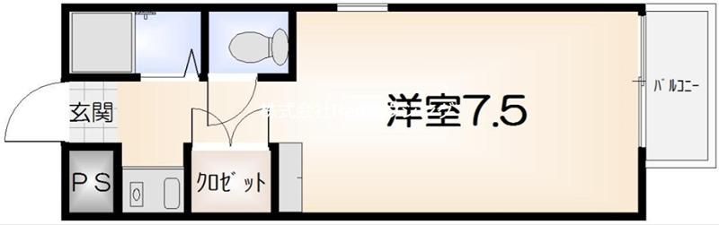 LE・BLANCHE(ワンルーム/1階)の間取り写真