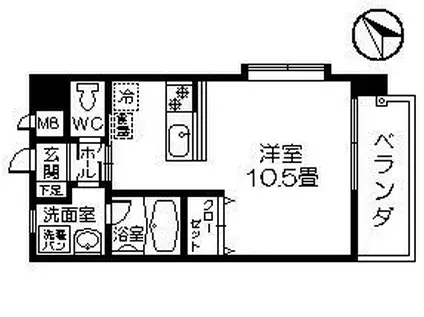 LA FORTE(ワンルーム/4階)の間取り写真