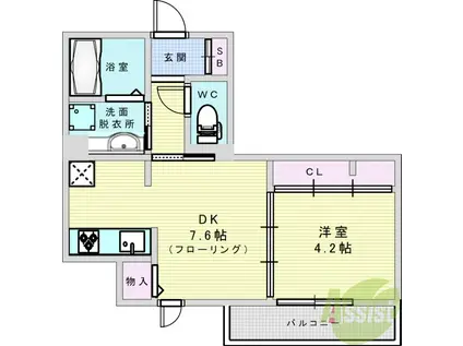 ビルボード淡路駅前(1DK/1階)の間取り写真