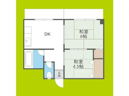 ハイツ幸之苑(2DK/1階)の間取り写真