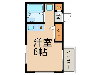 リバーサイド大石川(ワンルーム/2階)の間取り写真