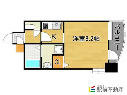 ラフォーレ西公園(ワンルーム/6階)の間取り写真