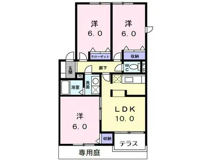エルノーブル(3LDK/2階)の間取り写真