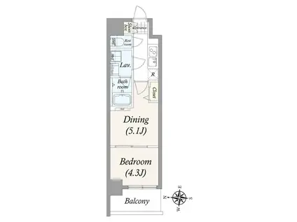 PRIMAL 両国(2K/2階)の間取り写真