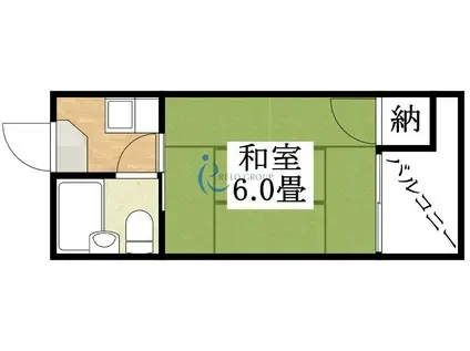 ローズリーフ平野(1K/1階)の間取り写真