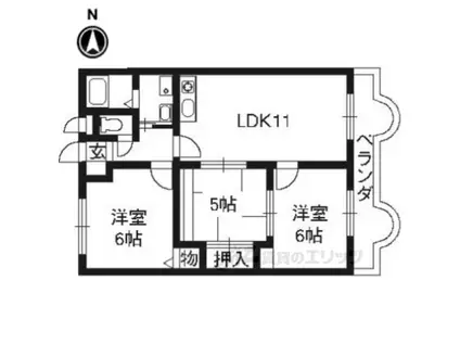 ガーデン野原(3LDK/2階)の間取り写真