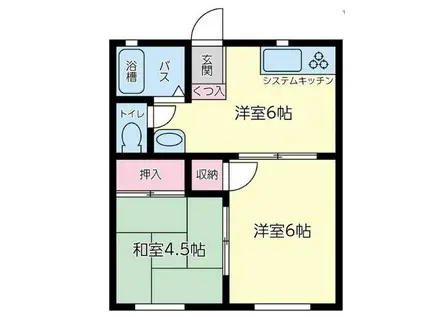 ピアパークIII(2DK/2階)の間取り写真