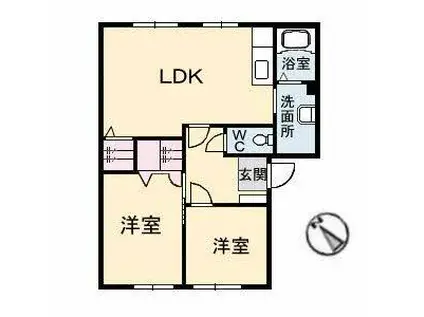 アーバンパレス(2LDK/1階)の間取り写真