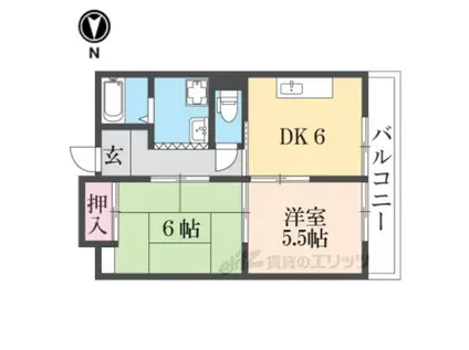 エクセレンス恒榮(2DK/2階)の間取り写真