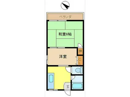 ドエル丘(2K/2階)の間取り写真