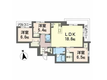 ディアマント番町(3LDK/2階)の間取り写真