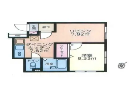 松本マンション(1LDK/1階)の間取り写真