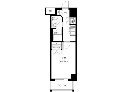 LAアース西小山(1K/3階)の間取り写真