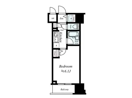フェニックス横濱関内BAY GAIA(1K/2階)の間取り写真