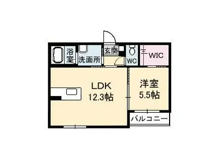 アブニールT(1LDK/2階)の間取り写真