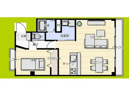 メゾンドアロー(1LDK/2階)の間取り写真