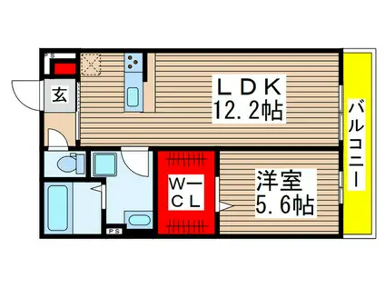 リブリ・アレイ浜野(1LDK/1階)の間取り写真