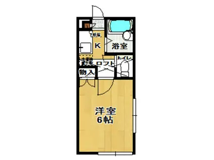 パルーム開成 A棟(1K/1階)の間取り写真