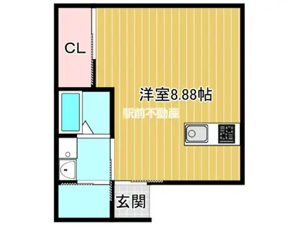 堀内ビル(ワンルーム/2階)の間取り写真