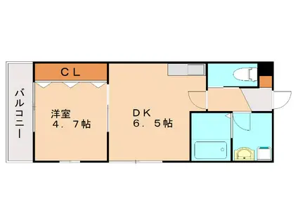 MAISON DE LA GRUE折尾(1DK/1階)の間取り写真