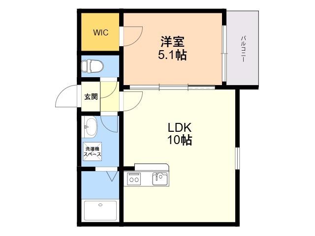 SUNMARK次郎丸Ⅲ(1LDK/2階)の間取り写真