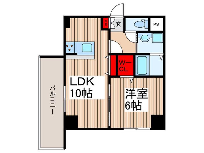 RESPIRE与野(1LDK/2階)の間取り写真