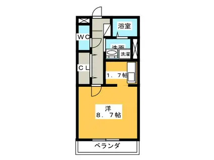 レジェンド横田(ワンルーム/4階)の間取り写真