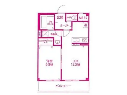 アンプルールフェール 梶が谷(1LDK/2階)の間取り写真