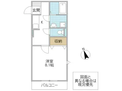 FLEUR(1K/2階)の間取り写真