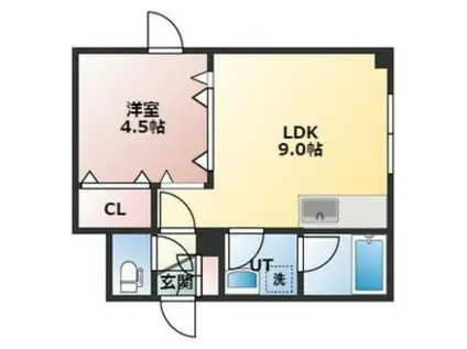 ライブヒア(1LDK/2階)の間取り写真