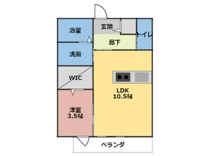 ウエストコートII(1LDK/1階)の間取り写真