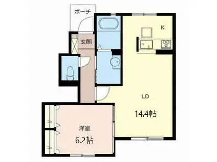 グランコートTMT(1LDK/1階)の間取り写真