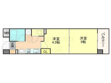 エスリード八尾北本町(2K/7階)の間取り写真