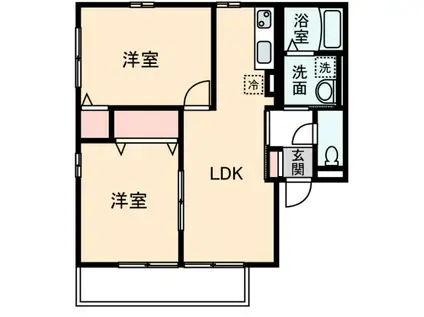 サザンコースト(2LDK/1階)の間取り写真