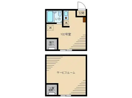 レジェンド代官山(ワンルーム/1階)の間取り写真